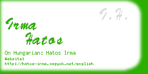 irma hatos business card